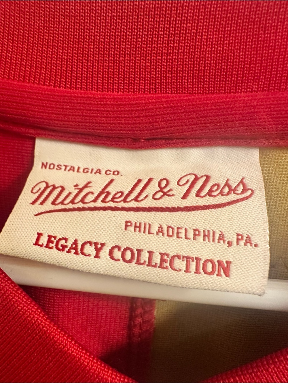 NFL Youth Size 40-medium Split Red & Gold Football Jersey Top-1990 Joe Montana - Picture 4 of 4